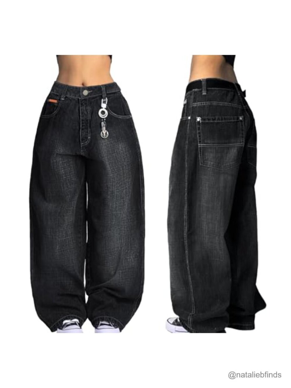 Wide Leg Baggy Jeans Mid Waist Denim Pants